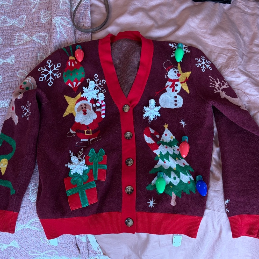 Amazon Festive Holiday Cardigan - Red and Green
